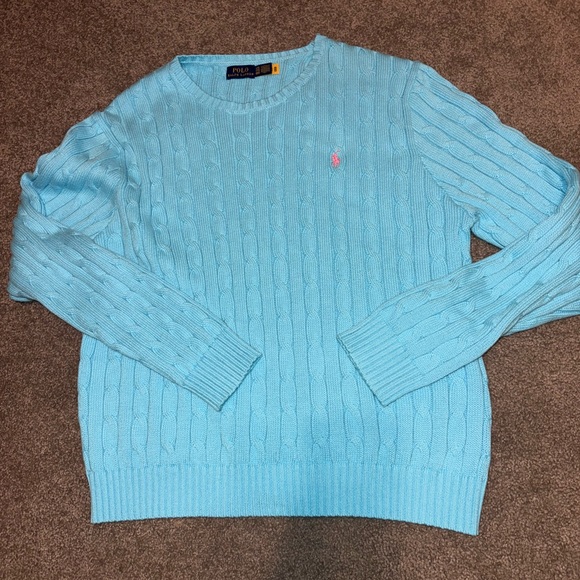 Polo Ralph Lauren Sweaters - Polo by Ralph Lauren Light Blue Cable Knit Sweater